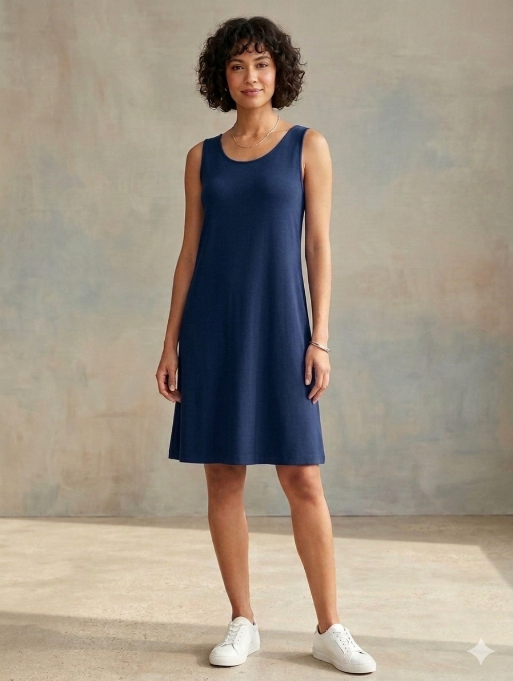 Eileen Fisher Slubby Organic Cotton Tank Sleep Dress Size Small S/P Lightweight